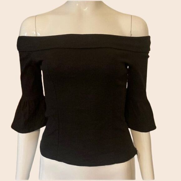 Stone Cold Fox Linen Blend Off Shoulder Top Size 0 - Picture 1 of 11